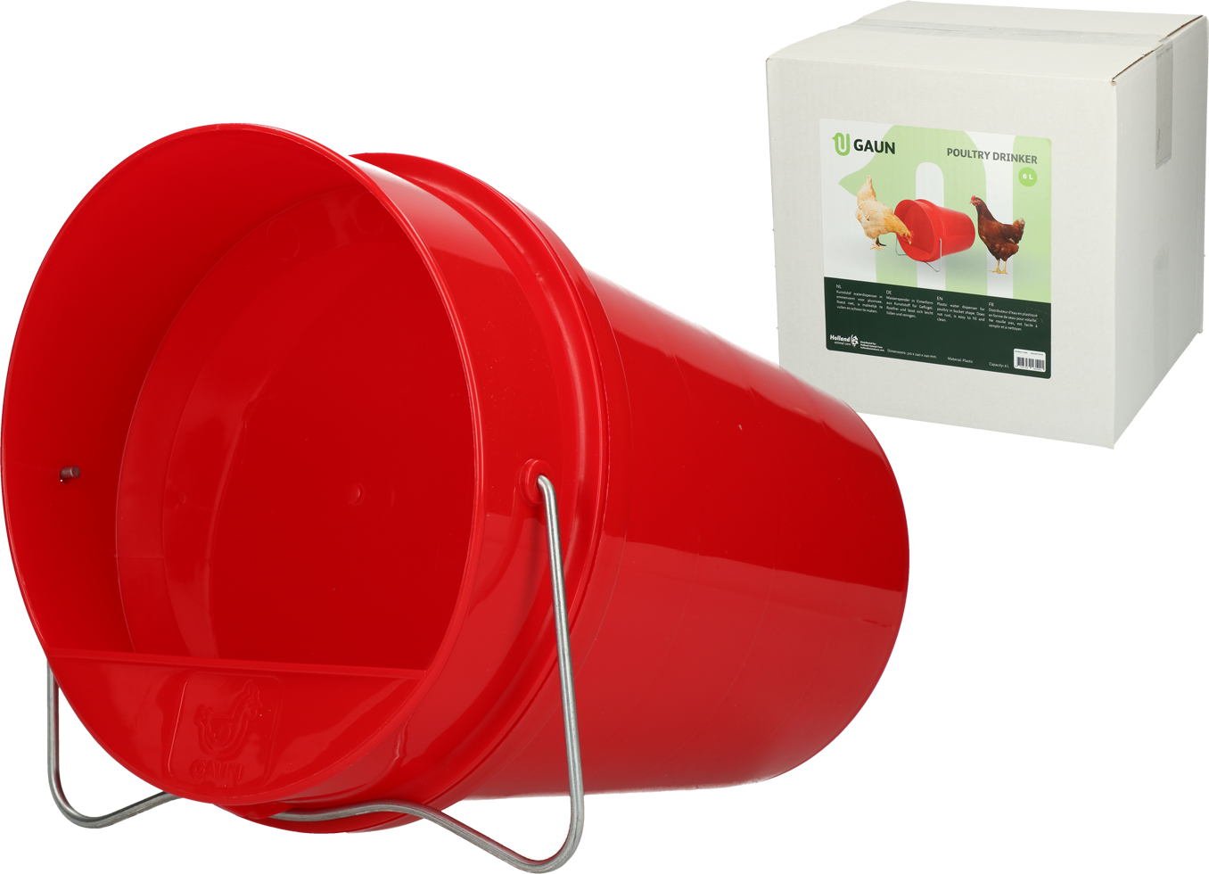 Gaun Pluimvee Drinkemmer Kunststof 6 l Rood