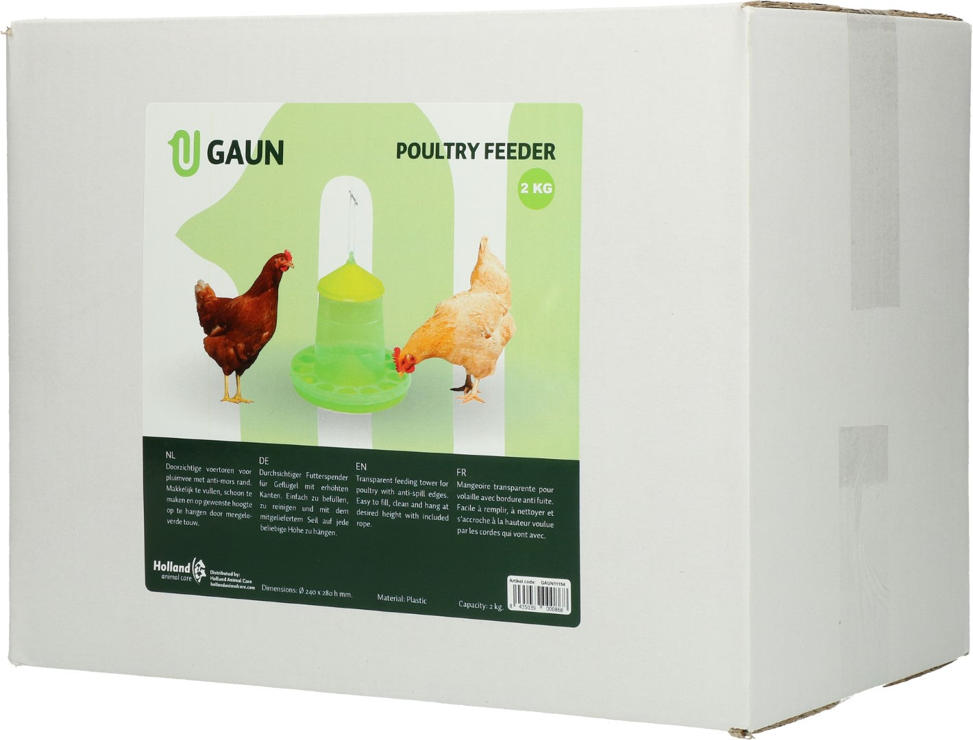 Gaun Pluimvee Voertoren Limoengroen 2 kg