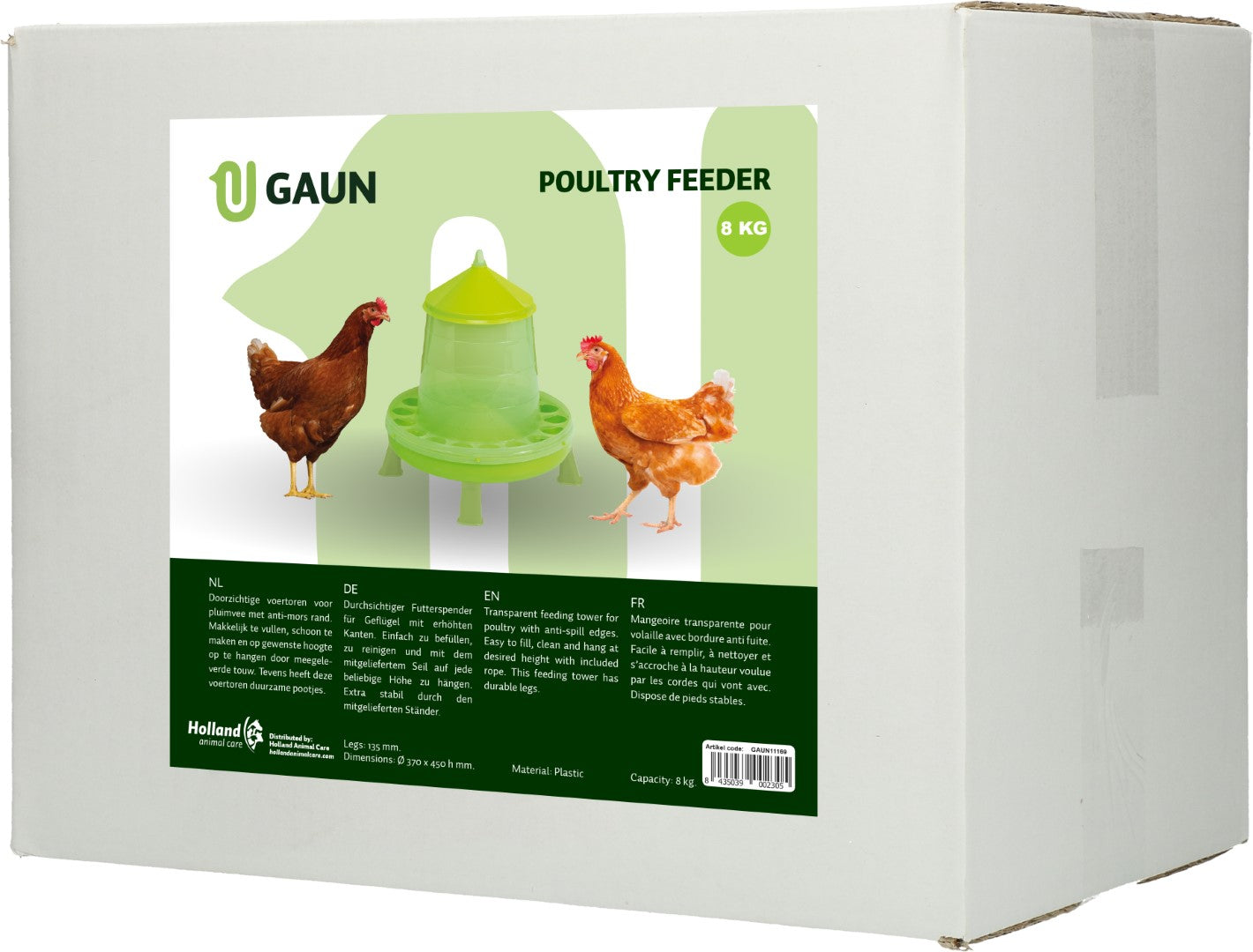 Gaun Pluimvee Voertoren op Pootjes Limoengroen 8 kg