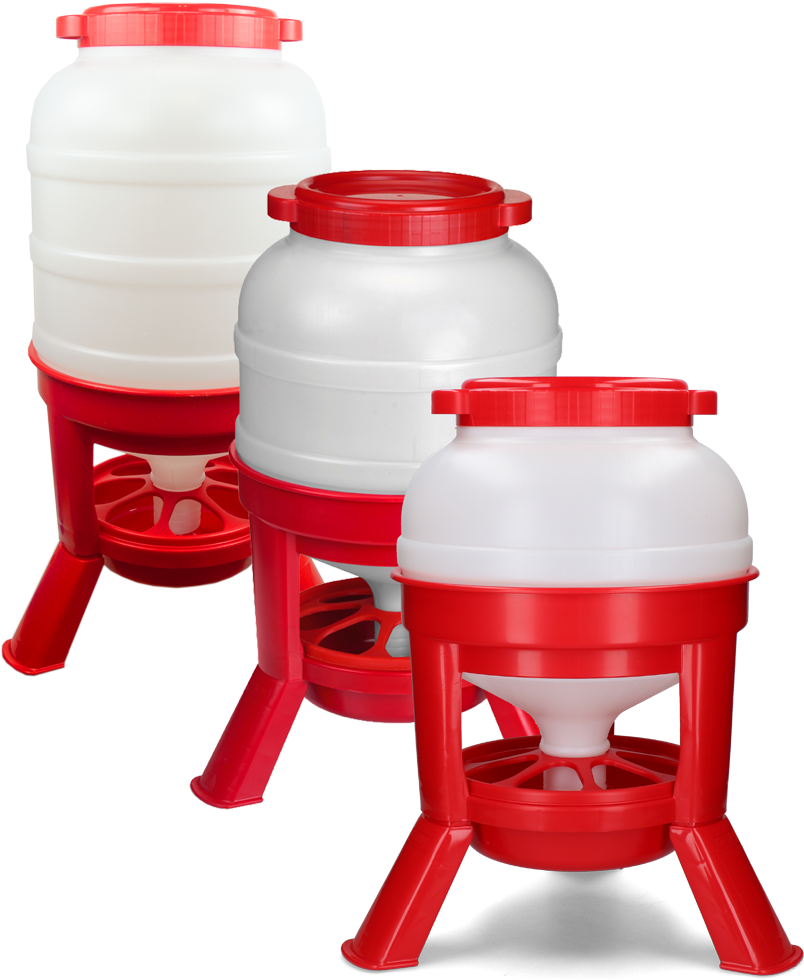 Gaun Pluimvee Voertoren Hopper op Pootjes Rood 20 l