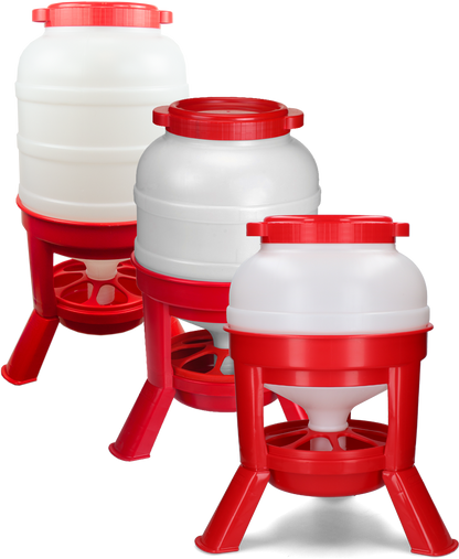 Gaun Pluimvee Voertoren Hopper op Pootjes Rood 40 l