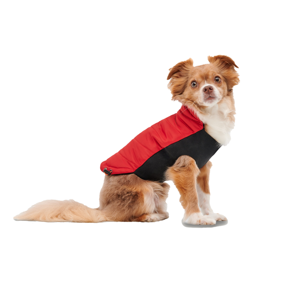 Goo-eez Mock Neck Signature Wrap Jacket L Rood/Zwart