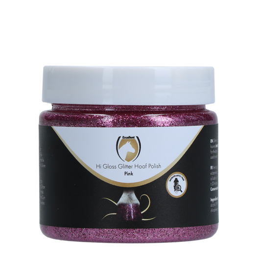 Excellent Horse Hi Gloss Glitter Hoof Polish Pink 150 ml