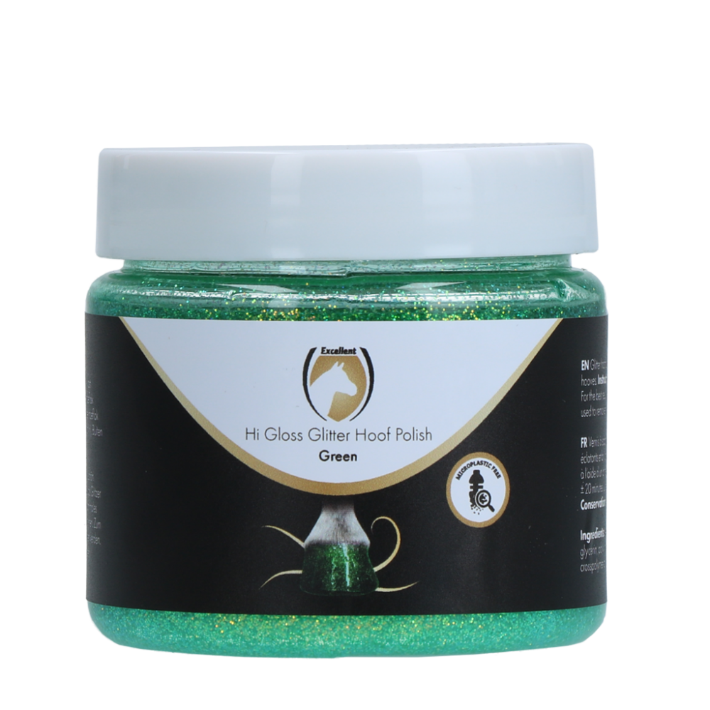 Excellent Horse Hi Gloss Glitter Hoof Polish Green 150 ml