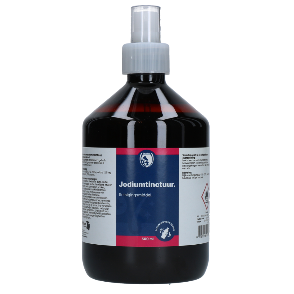 Jodiumtinctuur 1% (10 mg per ml) & 70% Alcohol 500 ml