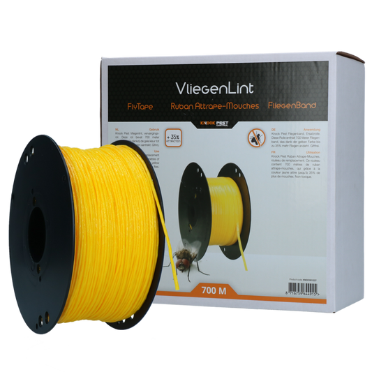 Knock Pest Vliegenlint Vervangingsrol 700 m Geel