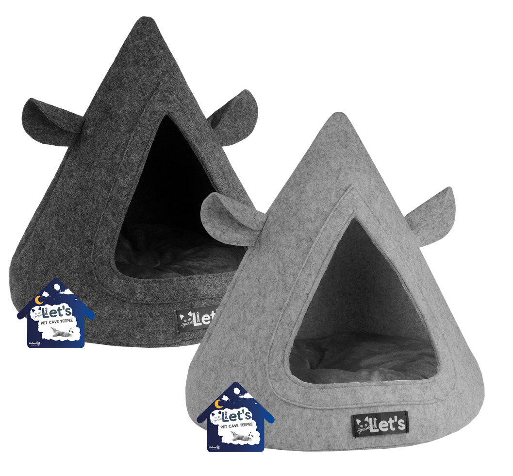 Let's sleep Pet Cave TeePee Antraciet