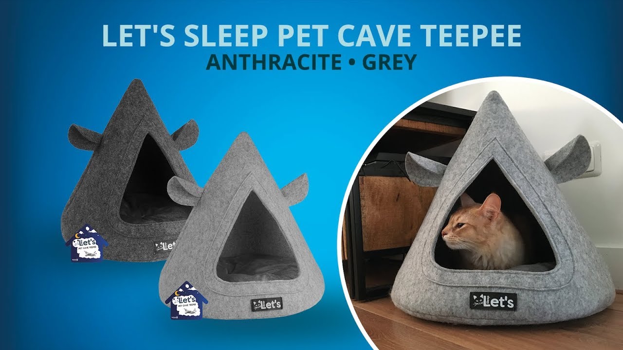 Let's sleep Pet Cave TeePee Antraciet