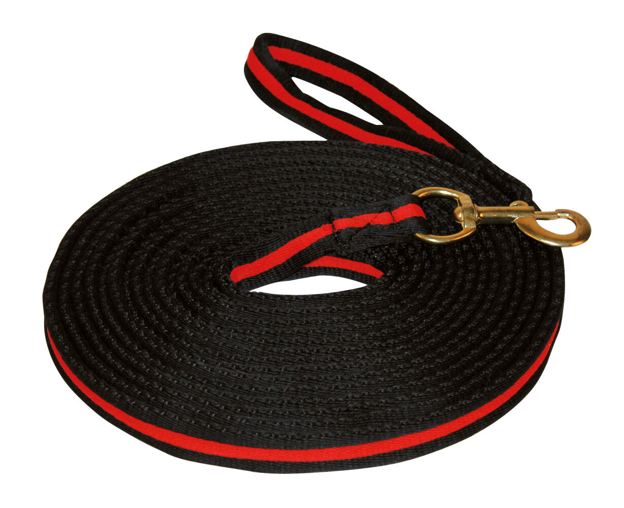 Longeerlijn zwart soft 8 meter Rood