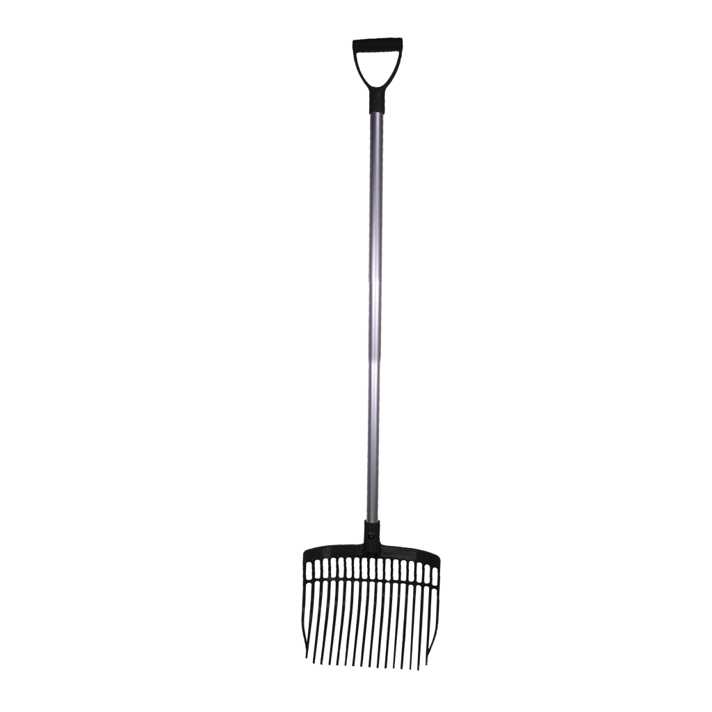 Mestvork alum. 115 cm zwart met steel