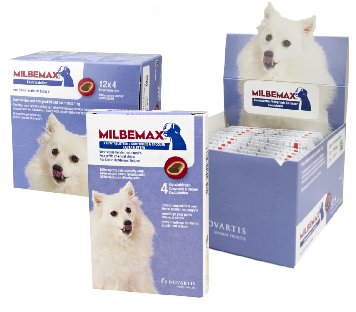 Milbemax Kauwtabletten Hond Klein Chewy <5kg 4 tabl.