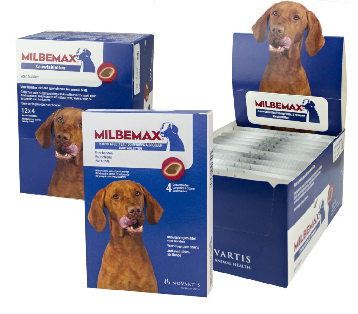 Milbemax Kauwtabletten Hond Groot Chewy 5-75kg 4 tabl.