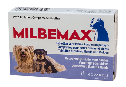 Milbemax Tabletten Puppy/Kleine hond <5kg 4 tabl.