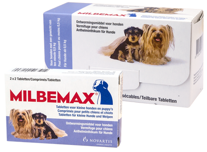 Milbemax Tabletten Puppy/Kleine hond <5kg 4 tabl.