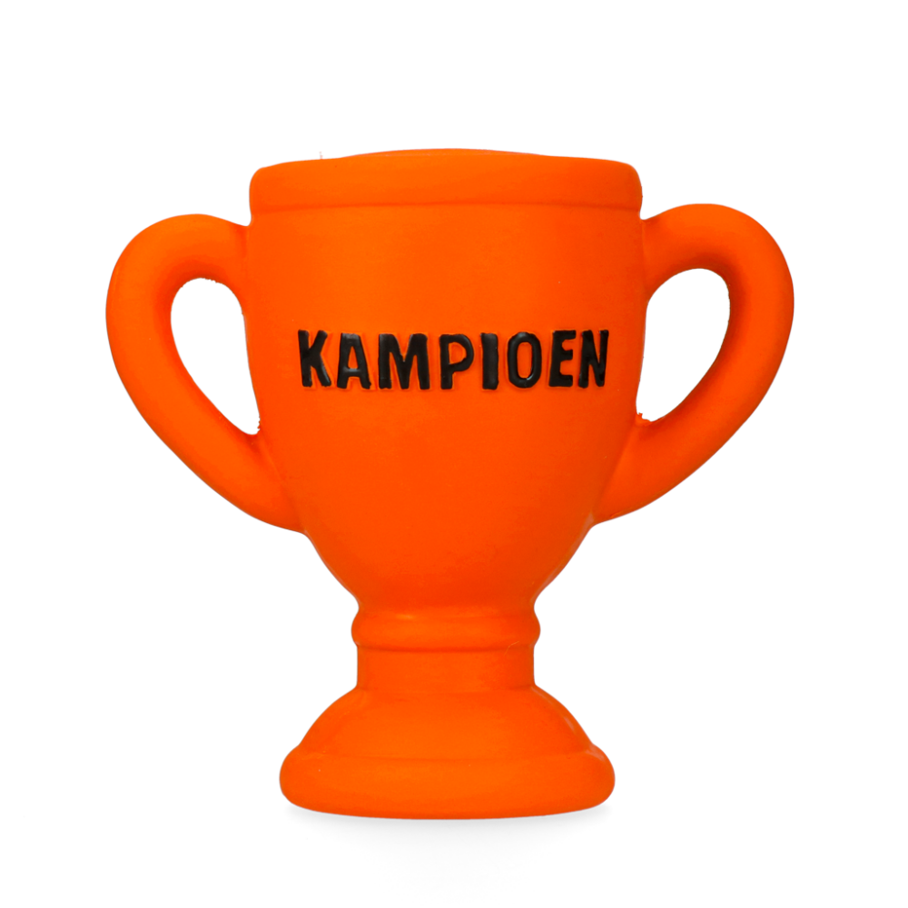 Oranje Latex Hondenspeeltjes WK Beker