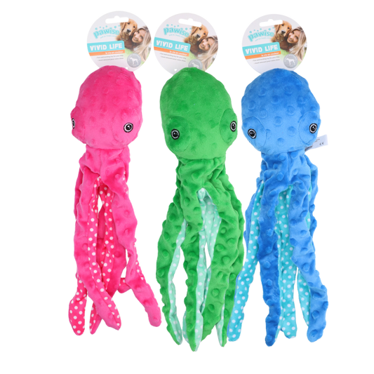 Pawise Multicolor Plush Octopus (3 colour assorted) M