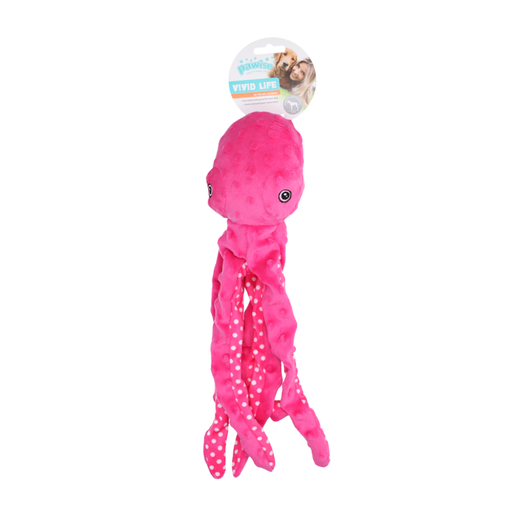 Pawise Multicolor Plush Octopus (3 colour assorted) M