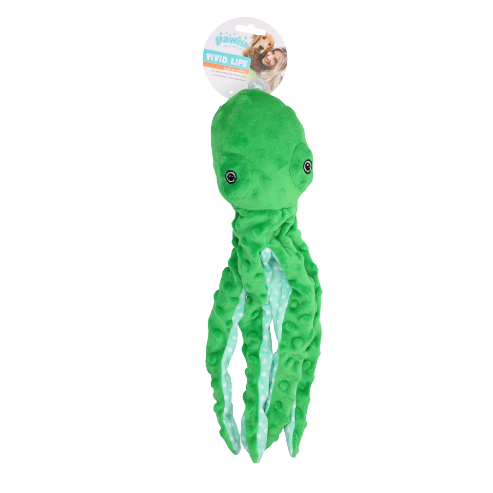 Pawise Multicolor Plush Octopus (3 colour assorted) M