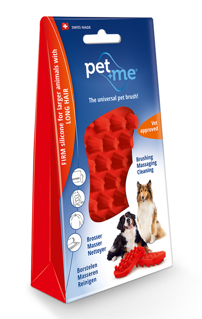 Pet+Me Dog Hair Brush Lang haar Rood