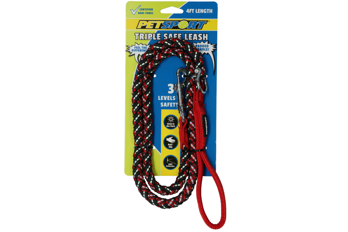 Petsport Triple Safe Leash Rood 1,2 m