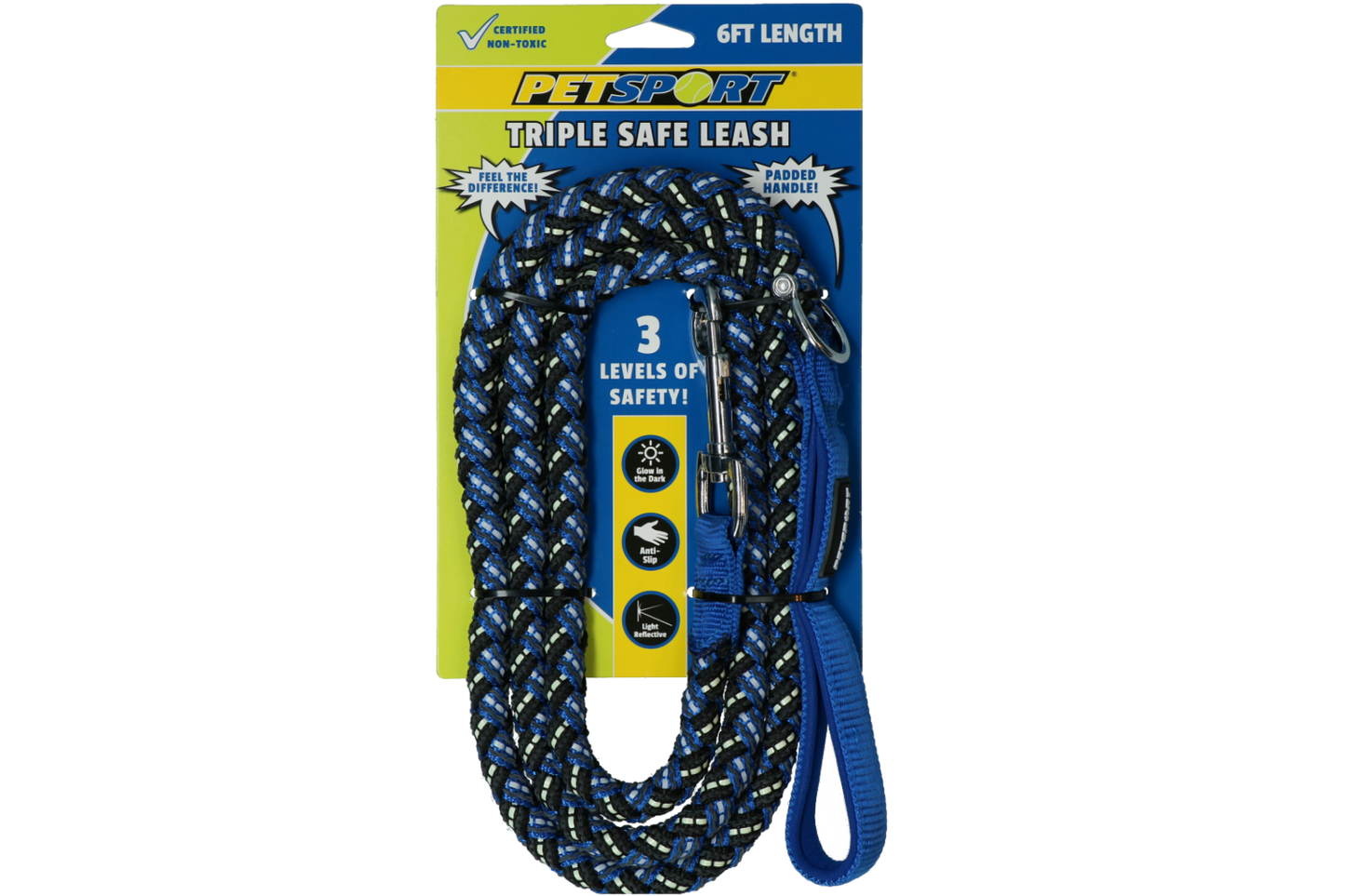 Petsport Triple Safe Leash Blauw 1,8 m