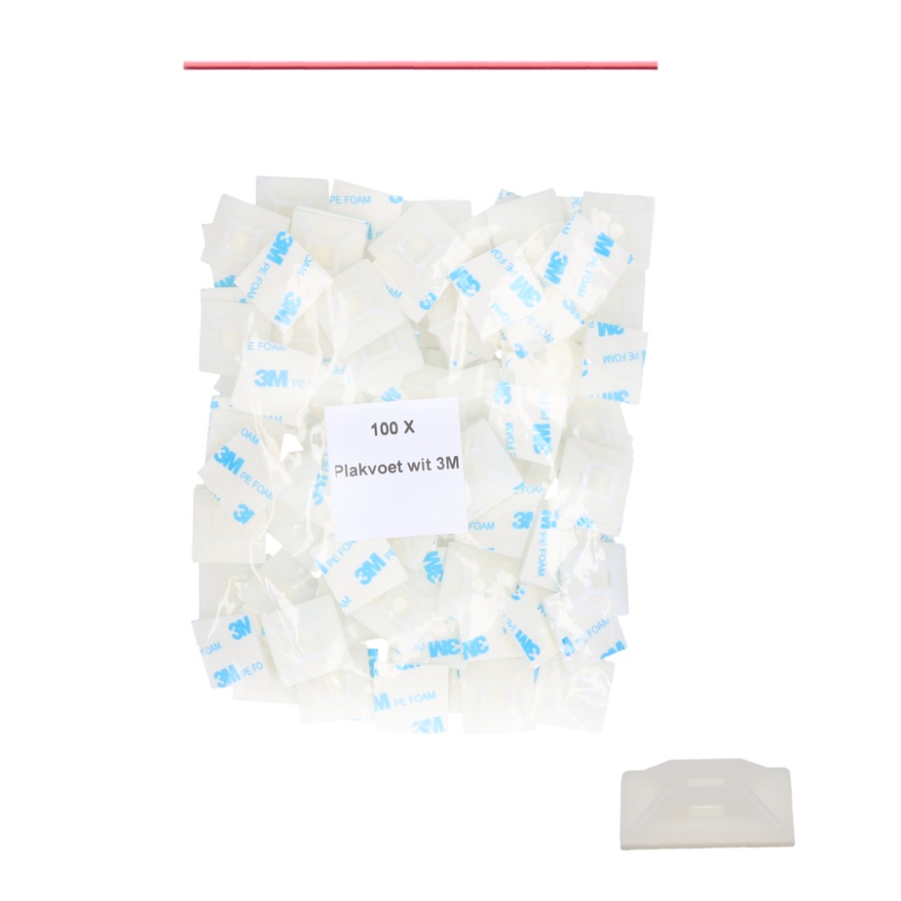 Plakvoet 3M transparant t.b.v. bevestigingsdraad 100 st