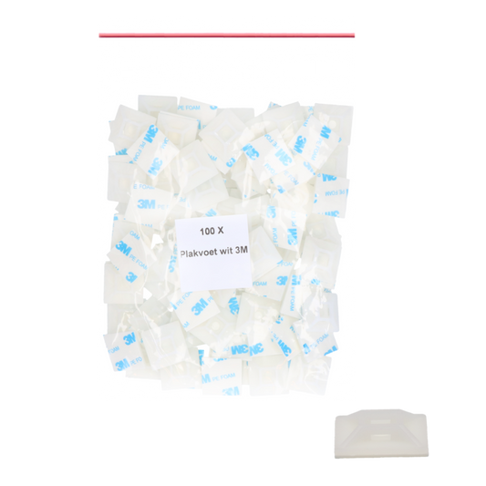 Plakvoet 3M transparant t.b.v. bevestigingsdraad (100 st)