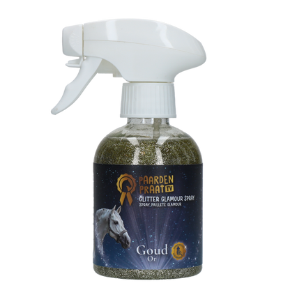 Paardenpraat TV Glitter Glamour Spray Goud