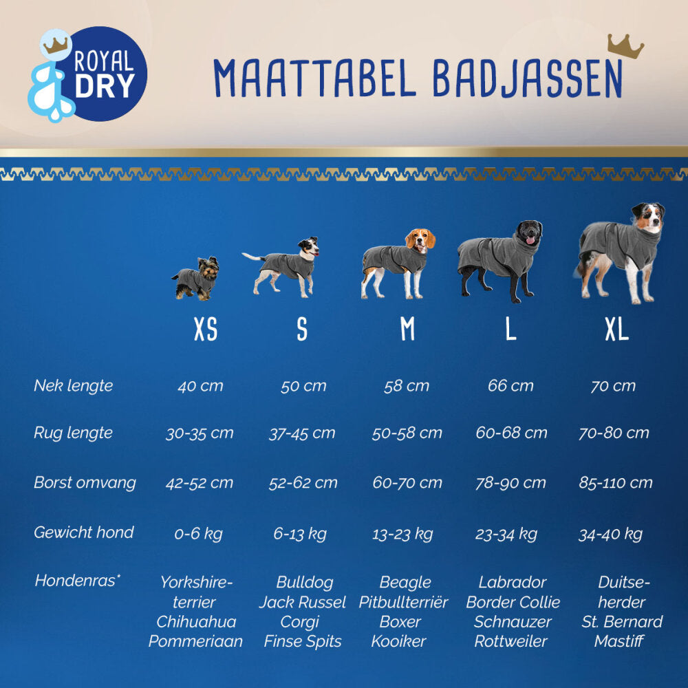 Royal Dry Badjas Voor Honden M