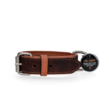 Spotted! Pro Leren Halsband Bruin 2,5x40cm