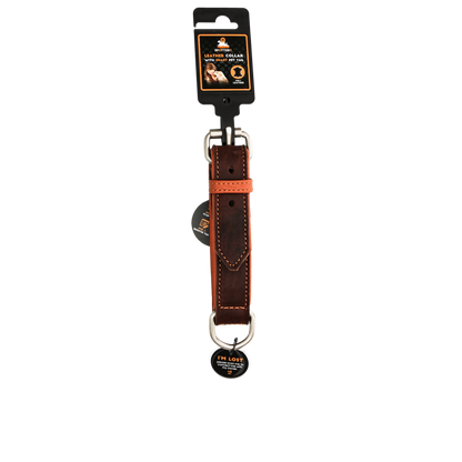 Spotted! Pro Leren Halsband Bruin 2,5x40cm