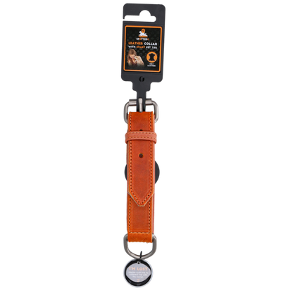 Spotted! Pro Leren Halsband Cognac 2,5 x 45 cm