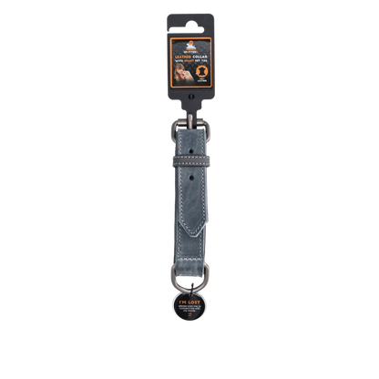 Spotted! Pro Leren Halsband Grijs 2,5 x 50 cm