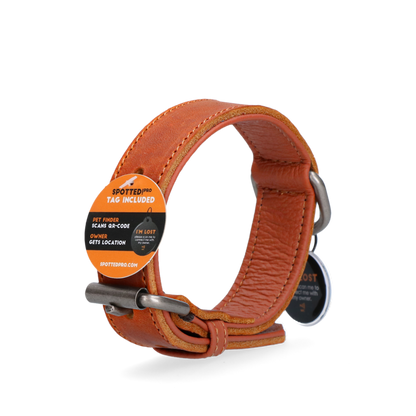 Spotted! Pro Leren Halsband Cognac 3 x 55 cm