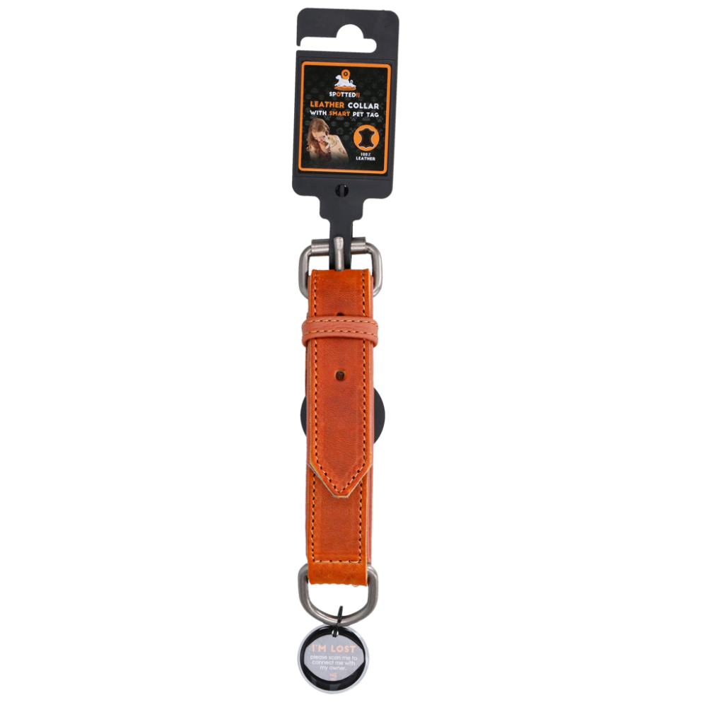 Spotted! Pro Leren Halsband Cognac 3 x 55 cm