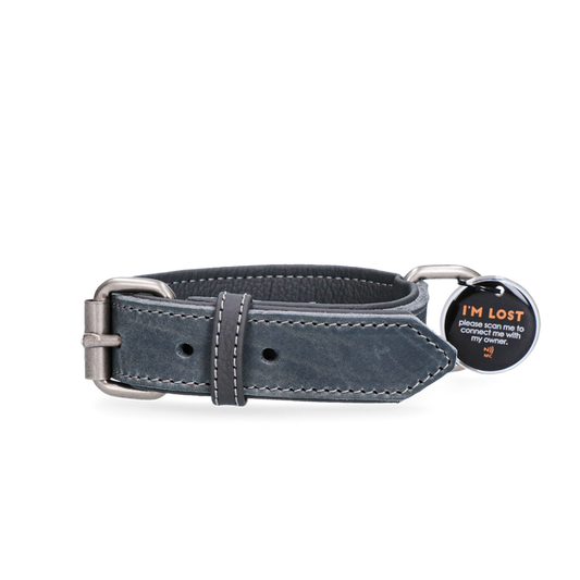 Spotted! Pro Leren Halsband Grijs 3 x 65 cm
