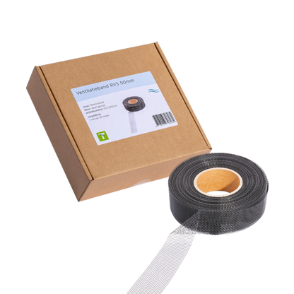 Ventilatieband RVS Zwart 30m x 5cm