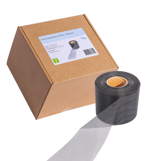 Ventilatieband RVS Zwart 30m x 15cm