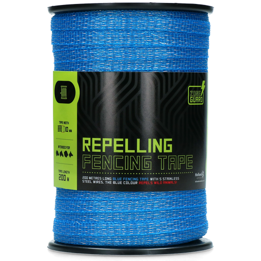 ZoneGuard 10 mm afwerend afrasteringslint blauw 200 m