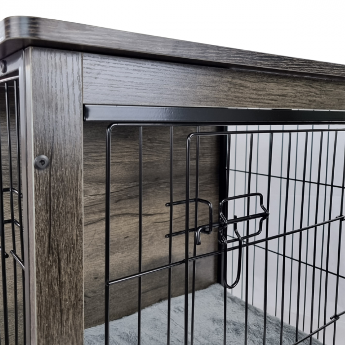 Topmast FurNiture Hondenbench - Donkergrijs - Met Benchmat - 98 x 65 x 68 cm