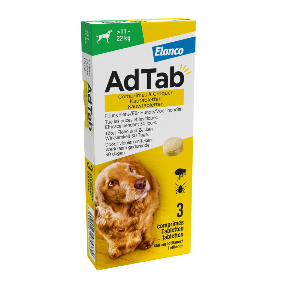 Adtab kauwtablet voor honden (&gt;11 - 22 kg) 3 tabletten