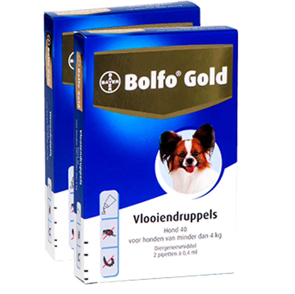 Bolfo Gold 40 hond (&lt;4 kg) - 2 pip