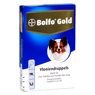 Bolfo Gold 40 hond (&lt;4 kg) - 2 pip