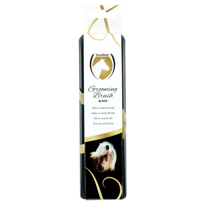 Excellent Horse Grooming Brush Medium zwart