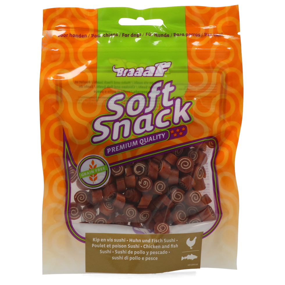 Braaaf Soft Snack Zalmstick met wortel en sperzieboon
