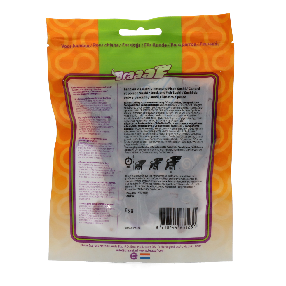 Braaaf Soft Snack met tonijn pompoen en selderij