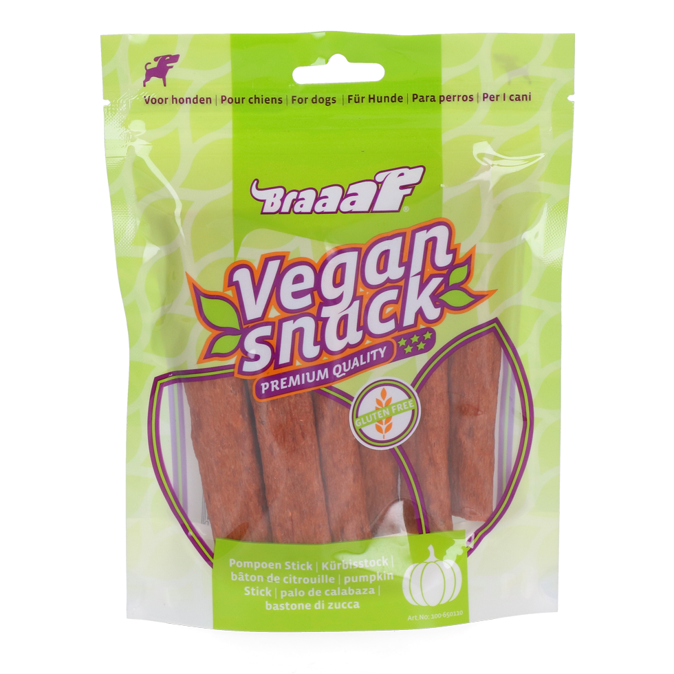 Braaaf VEGAN snack pompoen stick 80 g