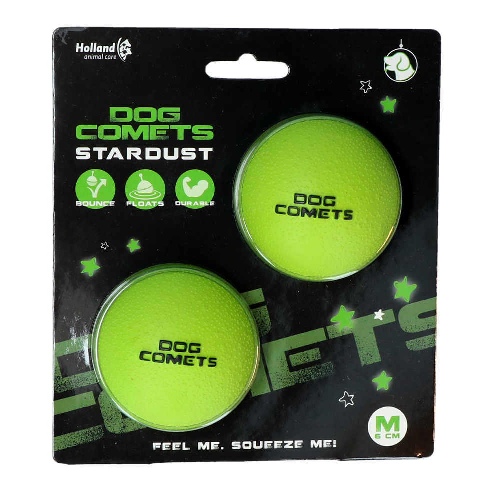 Dog Comets Ball Stardust Groen M 2-pack