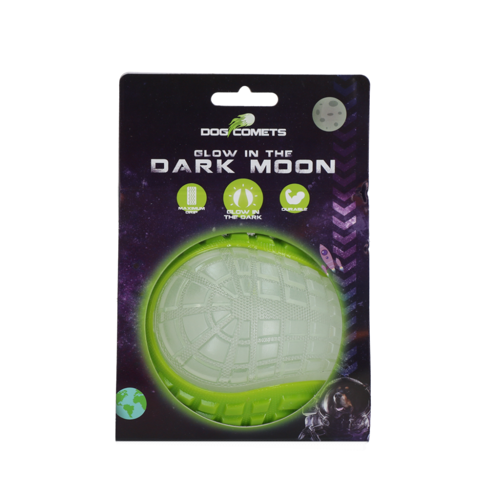 Dog Comets Glow in the Dark Moon Green L