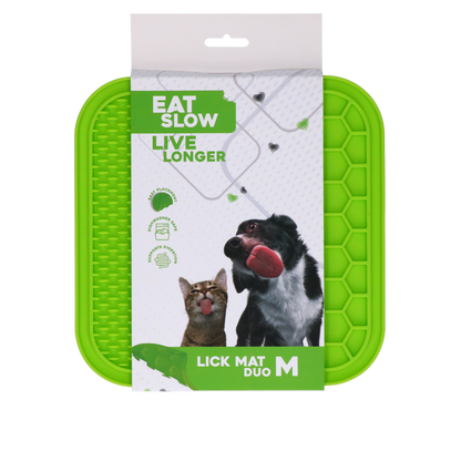 Eat Slow Live Longer Lick Mat Duo M Green